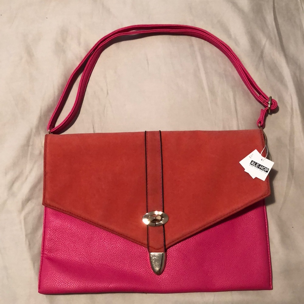 Summery pink and orange purse/clutch new with tags